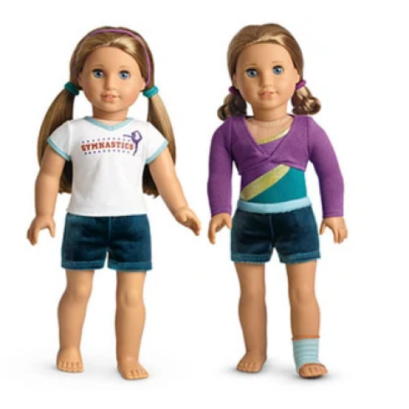 American Girl Doll McKenna PRACTICE WARDROBE Gymnastics Gym Outfit Leotard BAG + - Picture 6 of 8